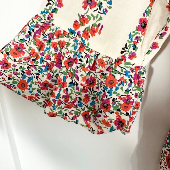 Anthropologie Maeve Hiver Peasant Blouse Floral | Cream Red | SZ 6 - Picture 9 of 11